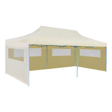 vidaXL Tente de réception pliable crème 3 x 6 m