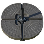 Lot de 4 poids de lestage pour parasols déportés dim. totales 100L x 100l x 10H cm HDPE café