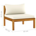 vidaXL Canapé de jardin 4 places et coussin crème Bois d'acacia massif