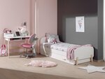 KIDDY Lit simple en bois laqué et brut et sommier 90x200cm Blanc