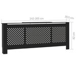 vidaXL Cache-radiateur MDF Noir 205 cm