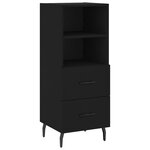 vidaXL Buffet haut Noir 34 5x34x180 cm Bois d'ingénierie