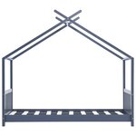 vidaXL Cadre de lit d'enfant Gris Bois de pin massif 80x160 cm