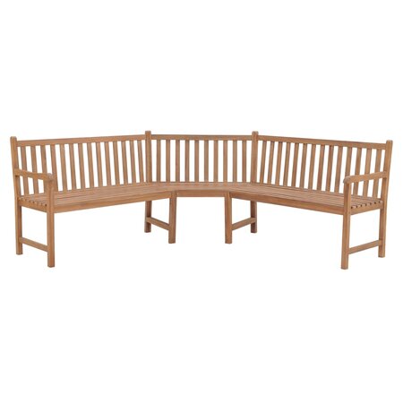 vidaXL Banc d'angle de jardin 185x185x90 cm Bois de teck solide