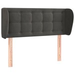 vidaXL Tête de lit avec oreilles Gris foncé 103x23x78/88 cm Velours