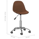 vidaXL Chaises pivotantes à manger lot de 2 marron tissu