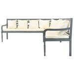 vidaXL Salon de jardin 4 Pièces Bois d'acacia solide Gris et blanc