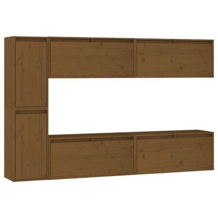 vidaXL Meubles TV 6 Pièces Marron miel Bois massif de pin