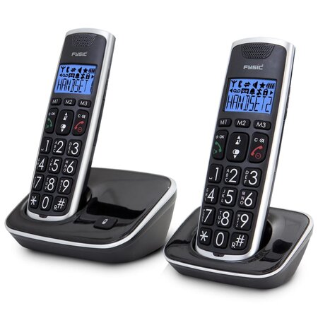 Fysic téléphone dect fx-6020 double noir et argenté