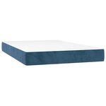 vidaXL Lit à sommier tapissier et matelas Bleu foncé 120x200cm Velours