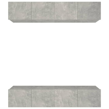 vidaXL Meubles TV 4 Pièces Gris béton 80x30x30 cm Bois d'ingénierie