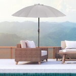 Parasol inclinable rond avec manivelle métal fibre de verre Ø 2 55 m polyester haute densité gris