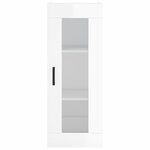 vidaXL Buffet haut Blanc brillant 34 5x34x180 cm Bois d'ingénierie