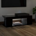 vidaXL Meuble TV avec lumières LED Noir 90x39x30 cm