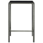 vidaXL Ensemble de bar de jardin 3 Pièces et coussins Résine tressée Gris