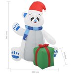 vidaXL Ours polaire gonflable de Noël à LED pour Int/Ext 2 4 m