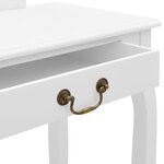 vidaXL Coiffeuse et tabouret Blanc 65x36x128 cm Bois de paulownia MDF