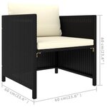 vidaXL Salon de jardin 7 Pièces avec coussins Résine tressée Noir
