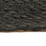 vidaXL Tapis tressé réversible Anthracite et naturel 90 cm Jute Rond