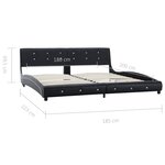 vidaXL Cadre de lit Noir Similicuir 180 x 200 cm