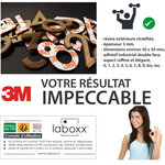 Numéro 4-Numéro adhésif pour boîtes aux lettres - Résine de 3 mm, hauteur environ 50 mm - Taurus (chêne foncé)