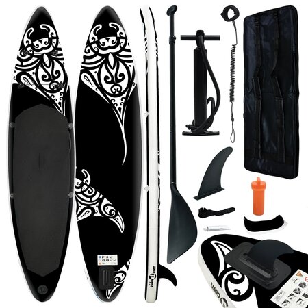 vidaXL Ensemble de planche SUP gonflable 320x76x15 cm Noir