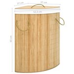 vidaXL Panier à linge d'angle Bambou 60 L