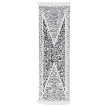vidaXL Tapis Noir et gris 80x300 cm Coton