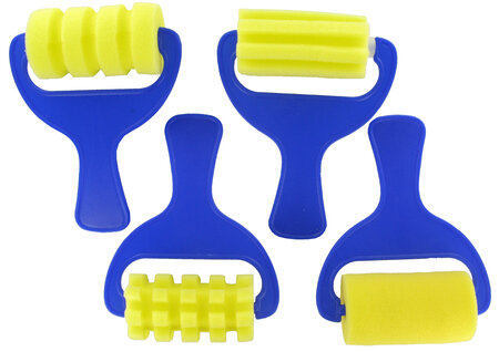 Rouleau en mousse empreinte fantaisie 4 pièces 70 mm