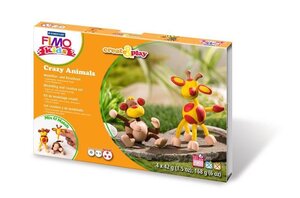 Kit Pâte Fimo Kids Animaux fous (singe et girafe) 8033.06 - Fimo