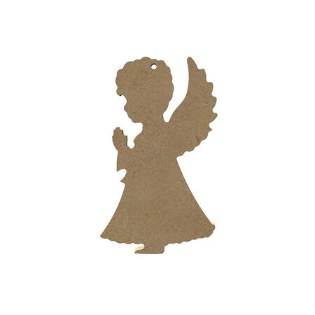 Ange prieur en bois MDF à décorer - 15 x 9 cm