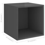 vidaXL Ensemble de meuble TV 2 Pièces Gris brillant Aggloméré