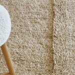 Tapis contemporain en laine beige chiné - 80 x 140 cm