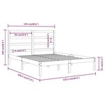 vidaXL Cadre de lit Gris Bois massif 120x190 cm Petit Double