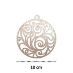 Diy - loisirs créatifs support a décorer -  boule ajourée a suspendre - 10 cm
