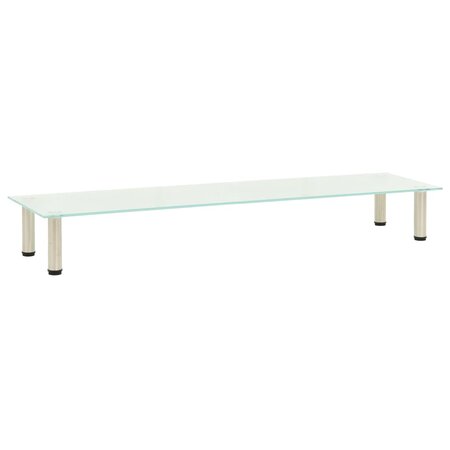 vidaXL Meuble TV Givré 140x35x17 cm Verre trempé