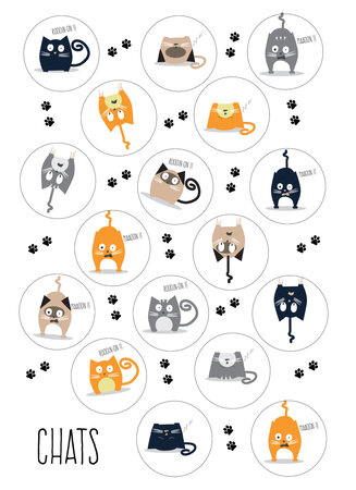 Gommettes chats de 0 5 à 4 5 cm 98 pièces
