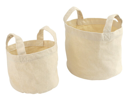 Panier en coton à décorer 12 et 16 cm 2 pièces