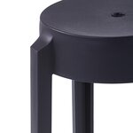 vidaXL Tabourets empilables lot de 4 noir plastique