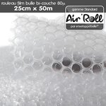 1 rouleau de film bulle d'air largeur 25 cm x longueur 50 mètres - gamme air'roll standard