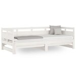 vidaXL Lit coulissant Blanc Bois de pin solide 2x(90x190) cm