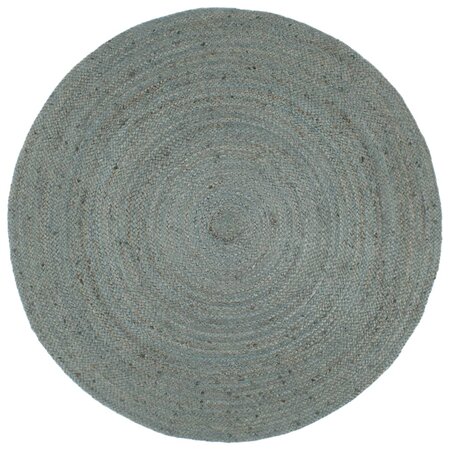 vidaXL Tapis fait à la main Jute Rond 210 cm Vert olive