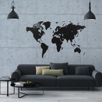 Mimi innovations décor de carte du monde murale puzzle noir 150x90 cm