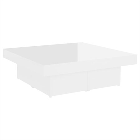 vidaXL Table basse Blanc brillant 90x90x28 cm Aggloméré
