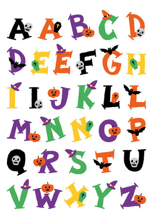 Gommettes halloween Lettres 65 pièces