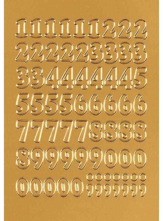 étiquettes à chiffres 0-9, 12 mm, film, chiffres en or contenu: 1 feuille -4184 HERMA