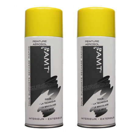 Lot de 2 bombes de peinture - jaune titi - amt