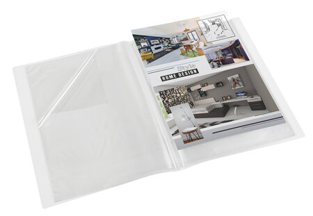 Porte vues A3 en plastique 40 Vues - Reliure 20 pochettes - Couverture Incolore