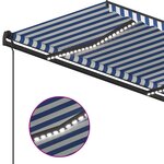 vidaXL Auvent automatique capteur de vent LED 4 5x3 5 m Bleu et blanc
