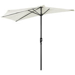 Demi parasol  parasol de balcon 5 entretoises métal polyester 2 69L x 1 38l x 2 36H m crème